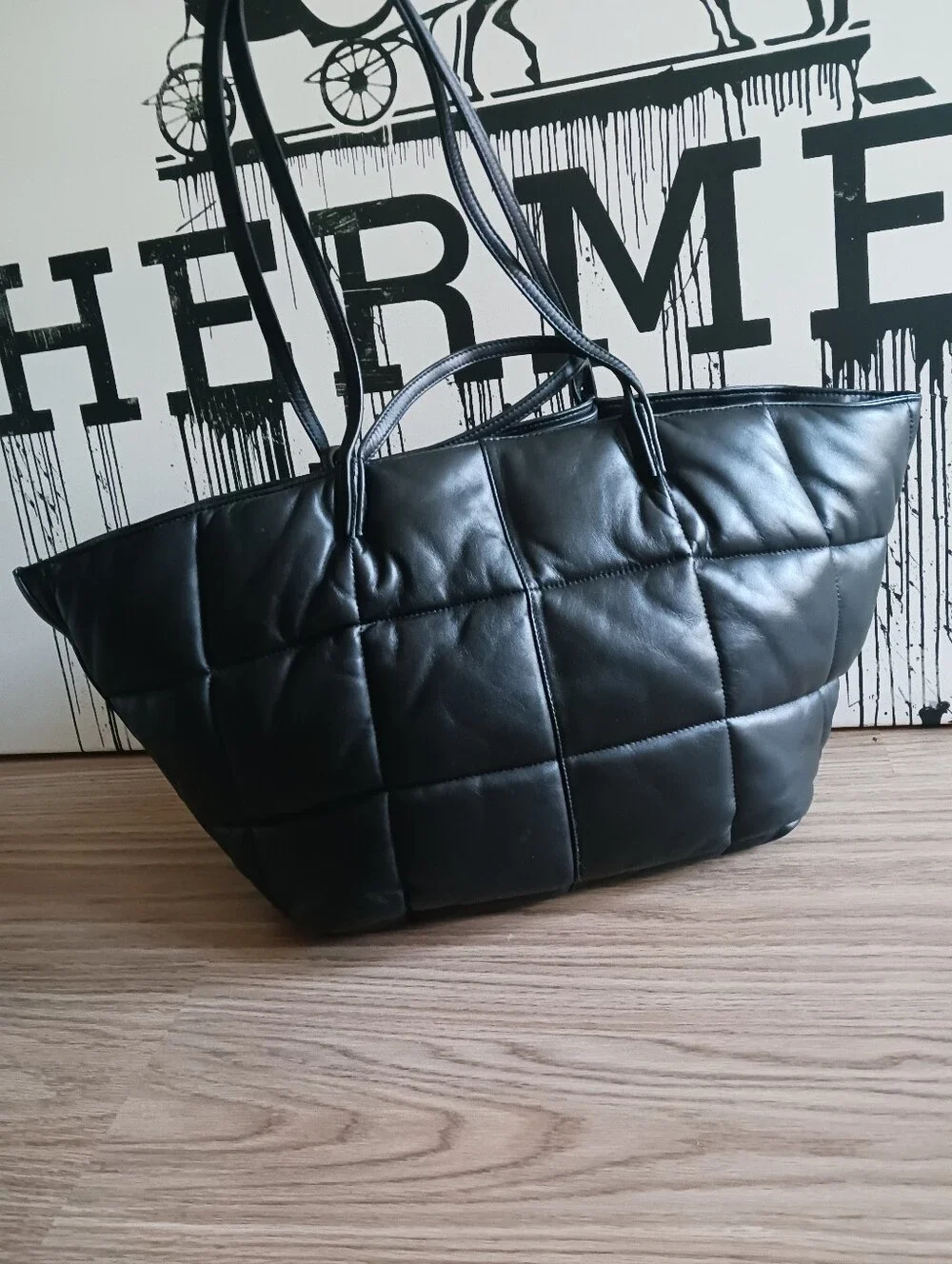 Allsaints Madeline Quilted Puffer Tote ,shoulder Bag - Black